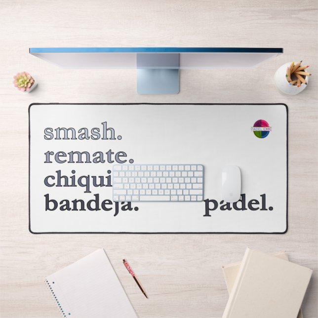Padel Desk Mat - Word Vibe Black Grey (Office 1)