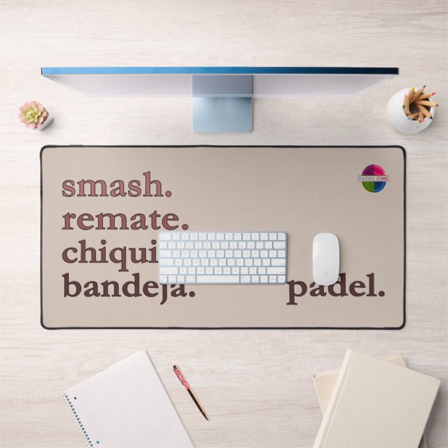 Padel Desk Mat - Word Vibe Taupe Brown (Office 1)