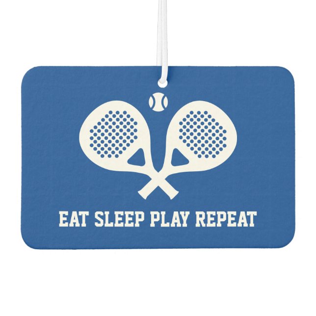 Padel Eat Sleep Play Repeat Car Air Freshener (Front)