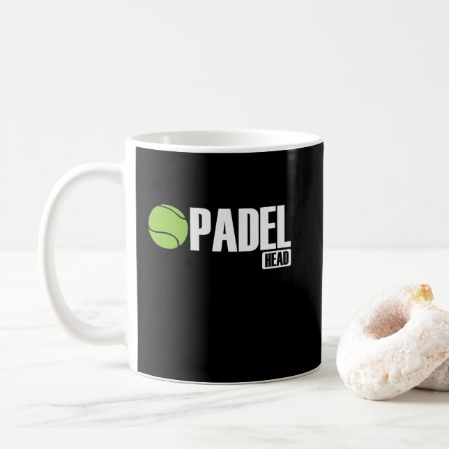 Padel Head Tennis Sport und Ball Coffee Mug (With Donut)