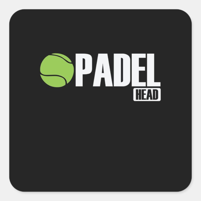 Padel Head Tennis Sport und Ball Square Sticker (Front)