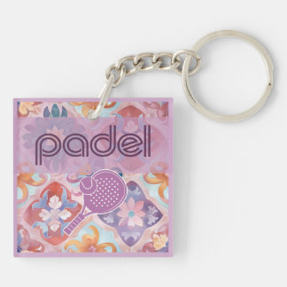 Padel Key Chain – Spanish Tile Vibes in Purple