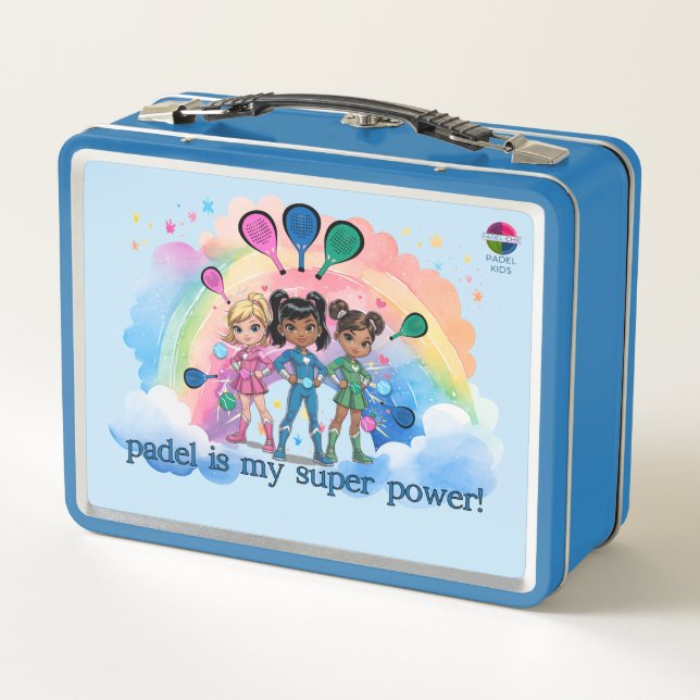 PADEL LUNCHBOX - PADEL GIRLS SUPERHEROES in BLUE (Back)