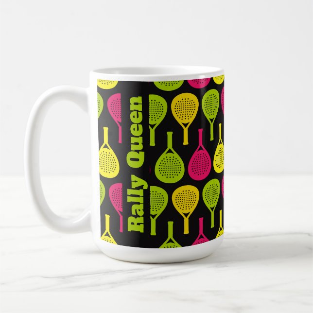 Padel Neon Rally Fuel Coffee Mug (Left)