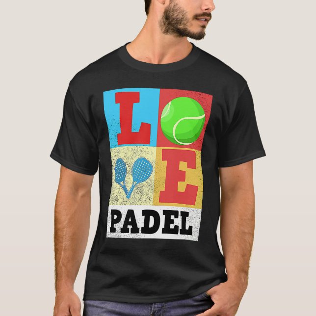 Padel Paddle Tennis Paddel Love Racquet Ball Vinta T-Shirt (Front)