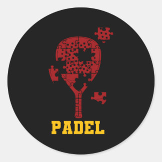 Padel Paddle Tennis Paddel Racquet Ball Puzzle Classic Round Sticker