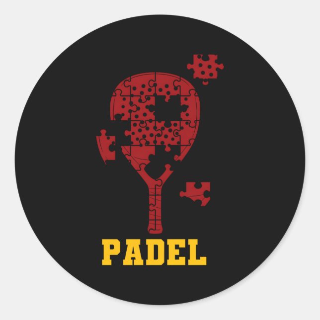 Padel Paddle Tennis Paddel Racquet Ball Puzzle Classic Round Sticker (Front)