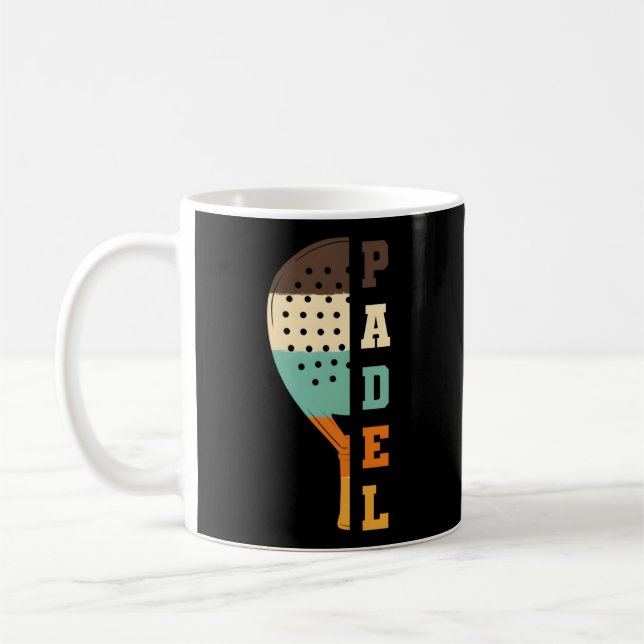 Padel Paddle Tennis Racquet Ball Colours Coffee Mug (Left)