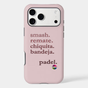 Padel Phone Case-Personalise Word Vibe Dusty Rose
