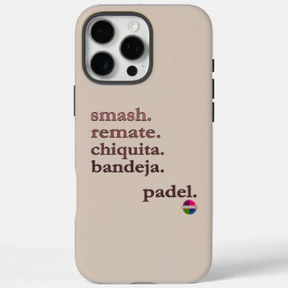 Padel Phone Case-Personalise Word Vibe Taupe Brown iPhone 16 Pro Max Case