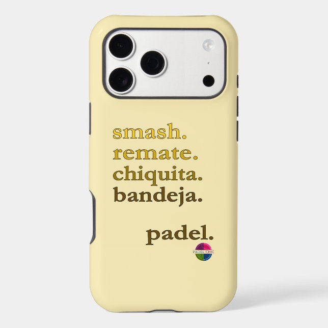 Padel Phone Case-Personalise Word Vibe Yellow Gold (Back)