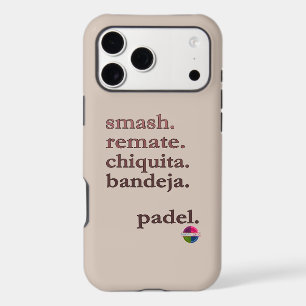 Padel Phone Case-Personalize Word Vibe Taupe Brown