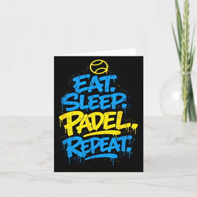 Padel player funny repeat design  card (Front)
