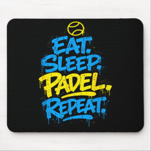 Padel player funny repeat design mouse mat