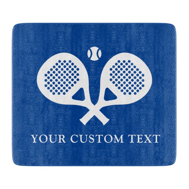 Padel racket sport cutting board gift for kitchen (Front)
