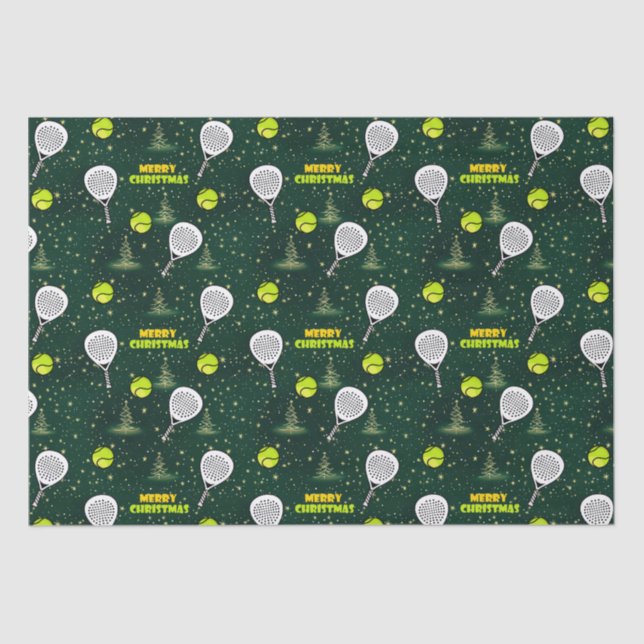 Padel Smashing Christmas Wrap Tissue Paper (Front)