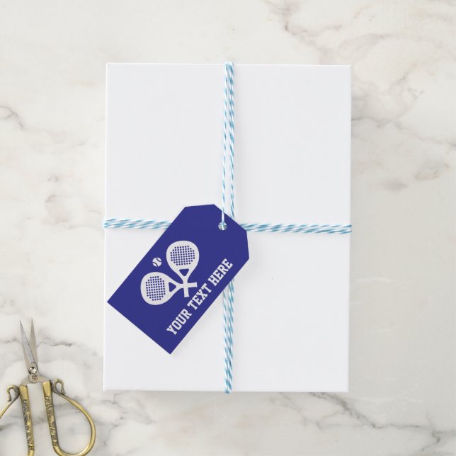Padel sports gift tag (With Twine)