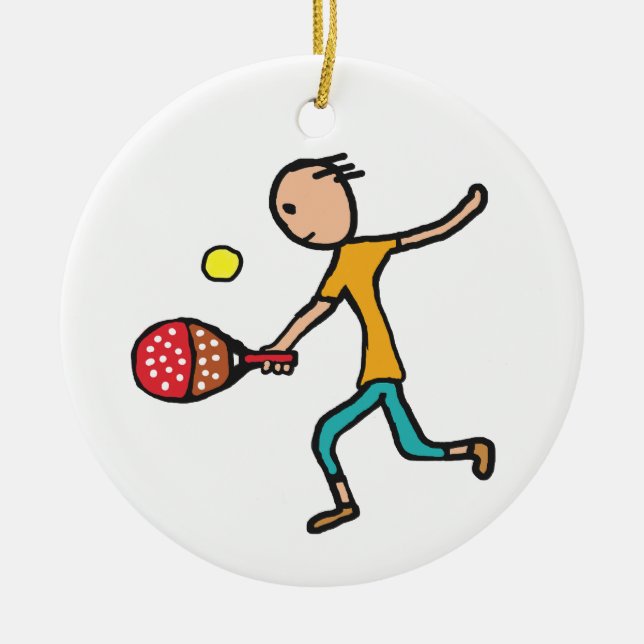 Padel Tennis Ceramic Tree Decoration (Front)