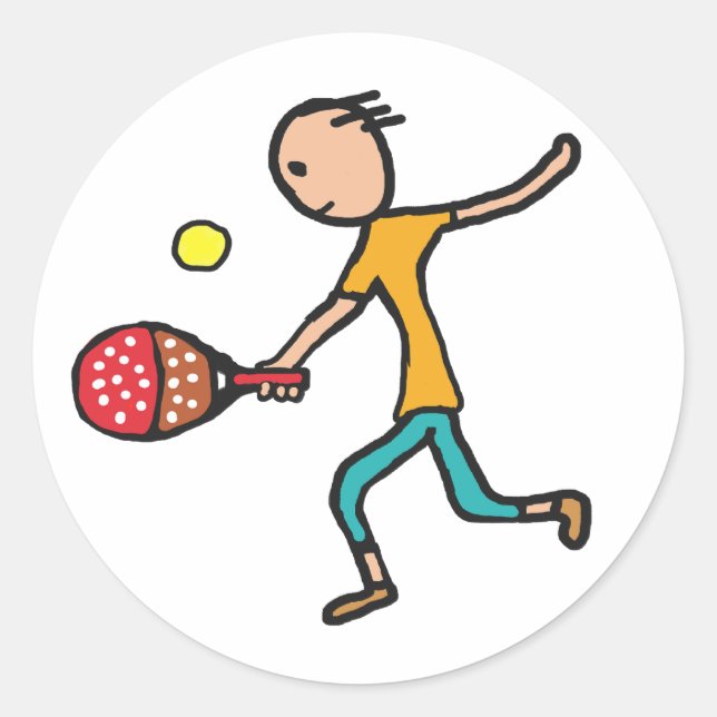 Padel Tennis Classic Round Sticker (Front)