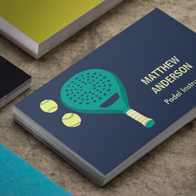 Padel Tennis Instructor Coach Lesons Business Card (Creator Uploaded)