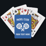 Padel tennis playing cards for club house<br><div class="desc">Custom padel tennis playing cards for kids and adults. Personalized game score cards for children's Birthday party, club house, team and more. Cute party favor gift idea for him or her. Fun present for boy or girl, coach, instructor, teacher, mom, dad, team etc. Play poker, black jack, fish, bridge and...</div>