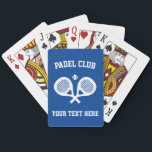 Padel tennis playing cards for club house<br><div class="desc">Custom padel tennis playing cards for kids and adults. Personalized game score cards for children's Birthday party, club house, team and more. Cute party favor gift idea for him or her. Fun present for boy or girl, coach, instructor, teacher, mom, dad, team etc. Play poker, black jack, fish, bridge and...</div>