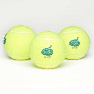 Padel Tennis Racket Monogrammed Balls