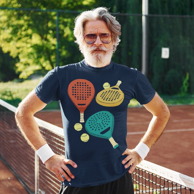 Padel Tennis Rackets and Balls Collage Graphic T-Shirt (Creator Uploaded)