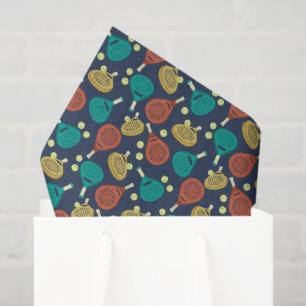 Padel Tennis Rackets and Balls Patterned Tissue Paper