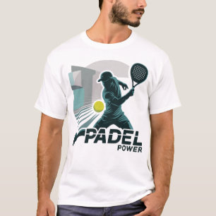 Padel Tennis Shirt mit Spieler Silhouette
