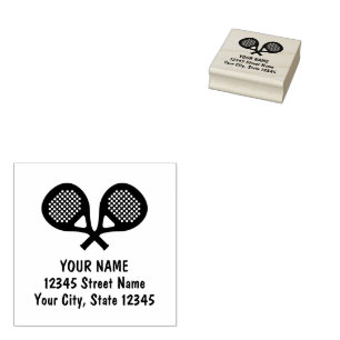 Padel tennis sports logo custom return address rubber stamp
