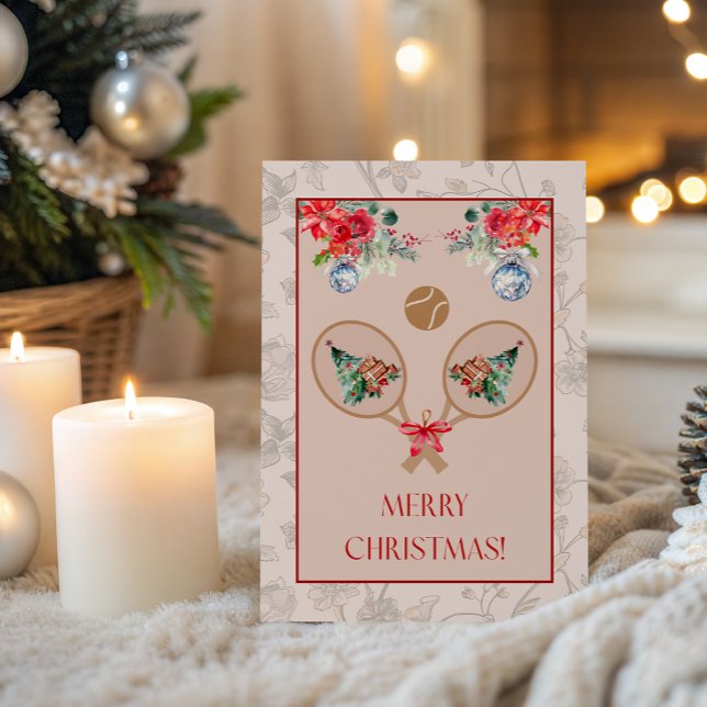 Padel Themed Christmas Card – Padel Racquet Motif (Bright, Unique & Charming Padel-inspired party collections to enhance your Christmas celebrations!)