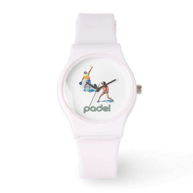 Padel Watch – Padel Chic Vibrant Style White (Front)