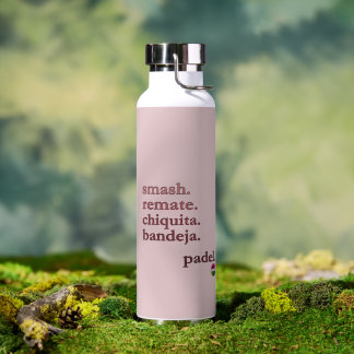 Padel Water Bottle-Personalise WordVibe Dusty Rose Water Bottle