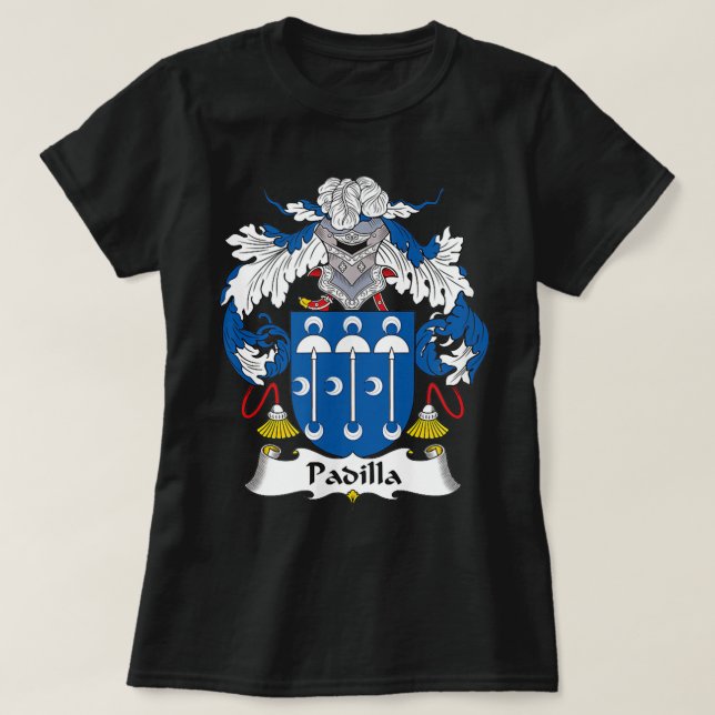 Padilla Coat of Arms  Family Crest  T-Shirt (Design Front)