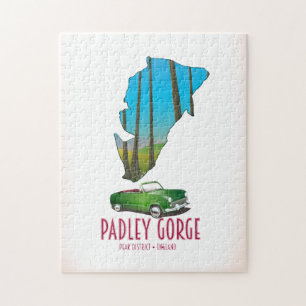 Padley Gorge peak district england map Jigsaw Puzzle