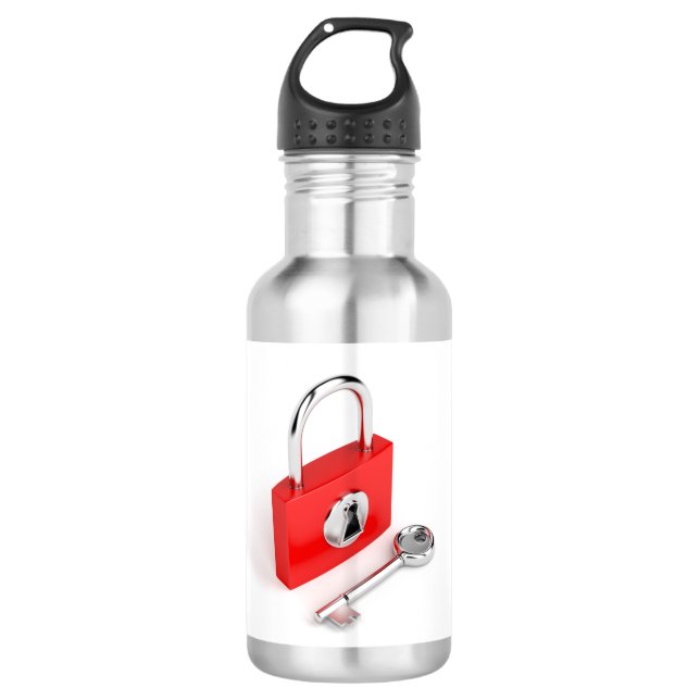 Padlock and key 710 ml water bottle (Front)