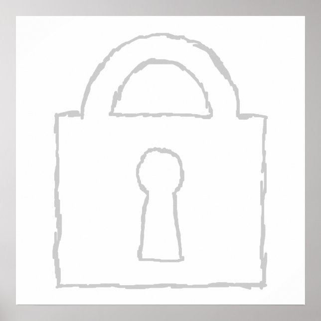 Padlock. Top Secret or Security Icon. Poster (Front)