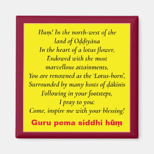 Padmasambhava Mantra & Seven Line Prayer / Guru Magnet