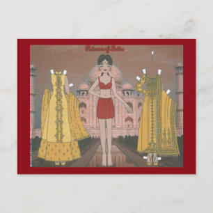 Padmini of India Paper Doll Postcard