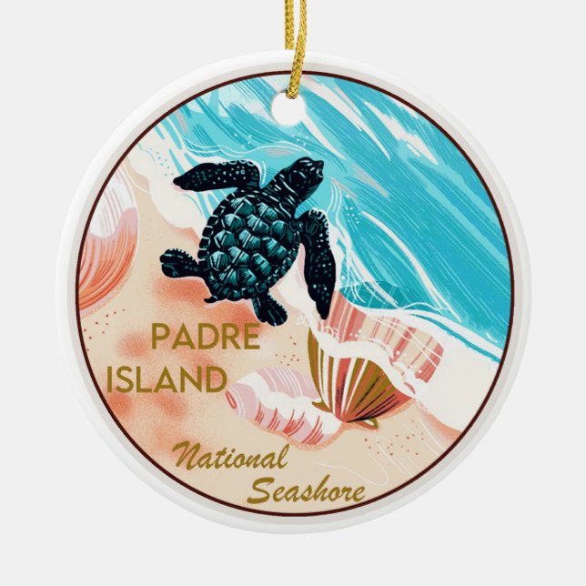 Padre Island National Seashore Ceramic Tree Decoration (Front)