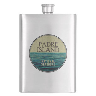 Padre Island National Seashore Ocean Birds Hip Flask
