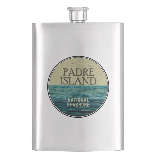 Padre Island National Seashore Ocean Birds Hip Flask (Front)