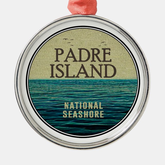 Padre Island National Seashore Ocean Birds Metal Tree Decoration (Front)