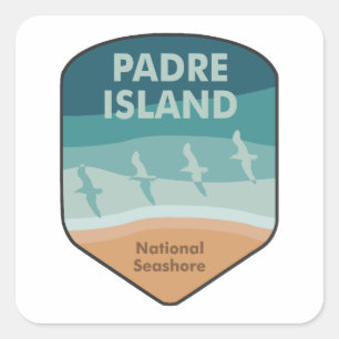 Padre Island National Seashore Texas Seagulls Square Sticker