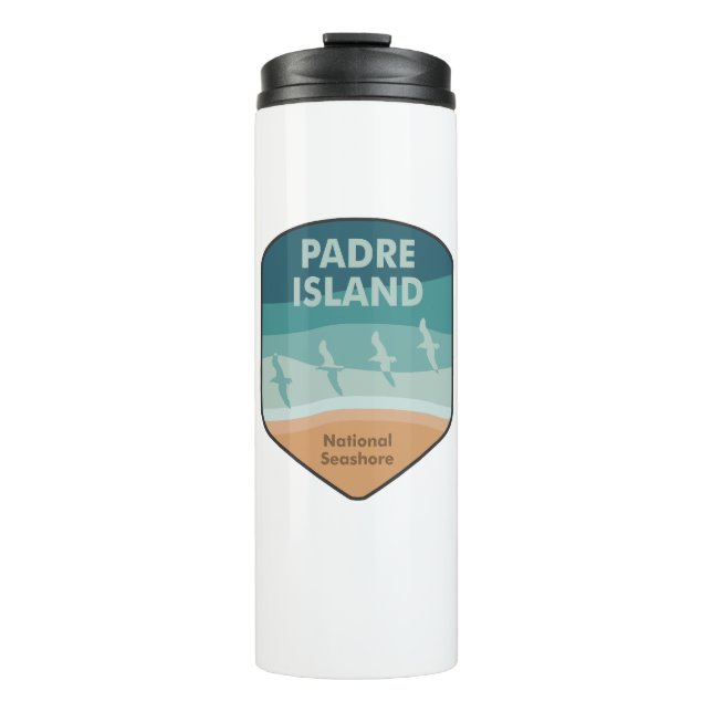 Padre Island National Seashore Texas Seagulls Thermal Tumbler (Front)