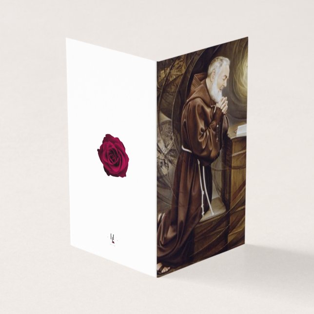 Padre Pio Catholic Condolence Thank You Cards (Outside)