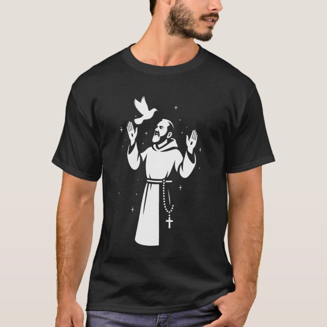Padre Pio Catholic Saint T-Shirt (Front)