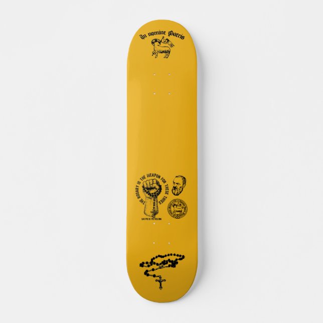 Padre Pio Skateboard, 7¾" Deck Skateboard (Front)