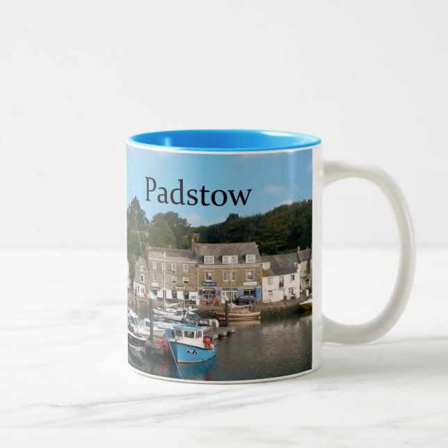 Padstow Cornwall England Two-Tone Coffee Mug (Right)